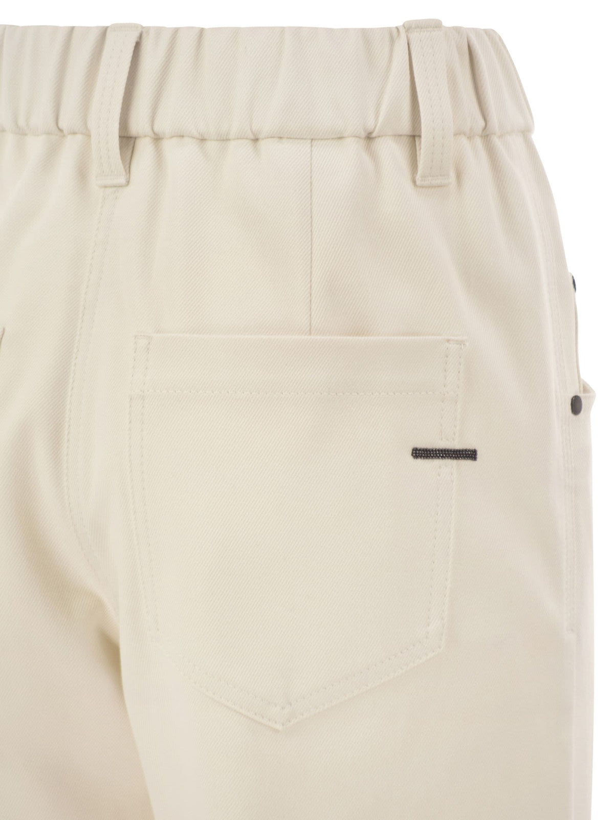 Brunello Cucinelli Women Baggy Trousers In Stretch Cotton Cover-Up With Shiny Bartack