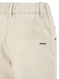 Brunello Cucinelli Women Baggy Trousers In Stretch Cotton Cover-Up With Shiny Bartack