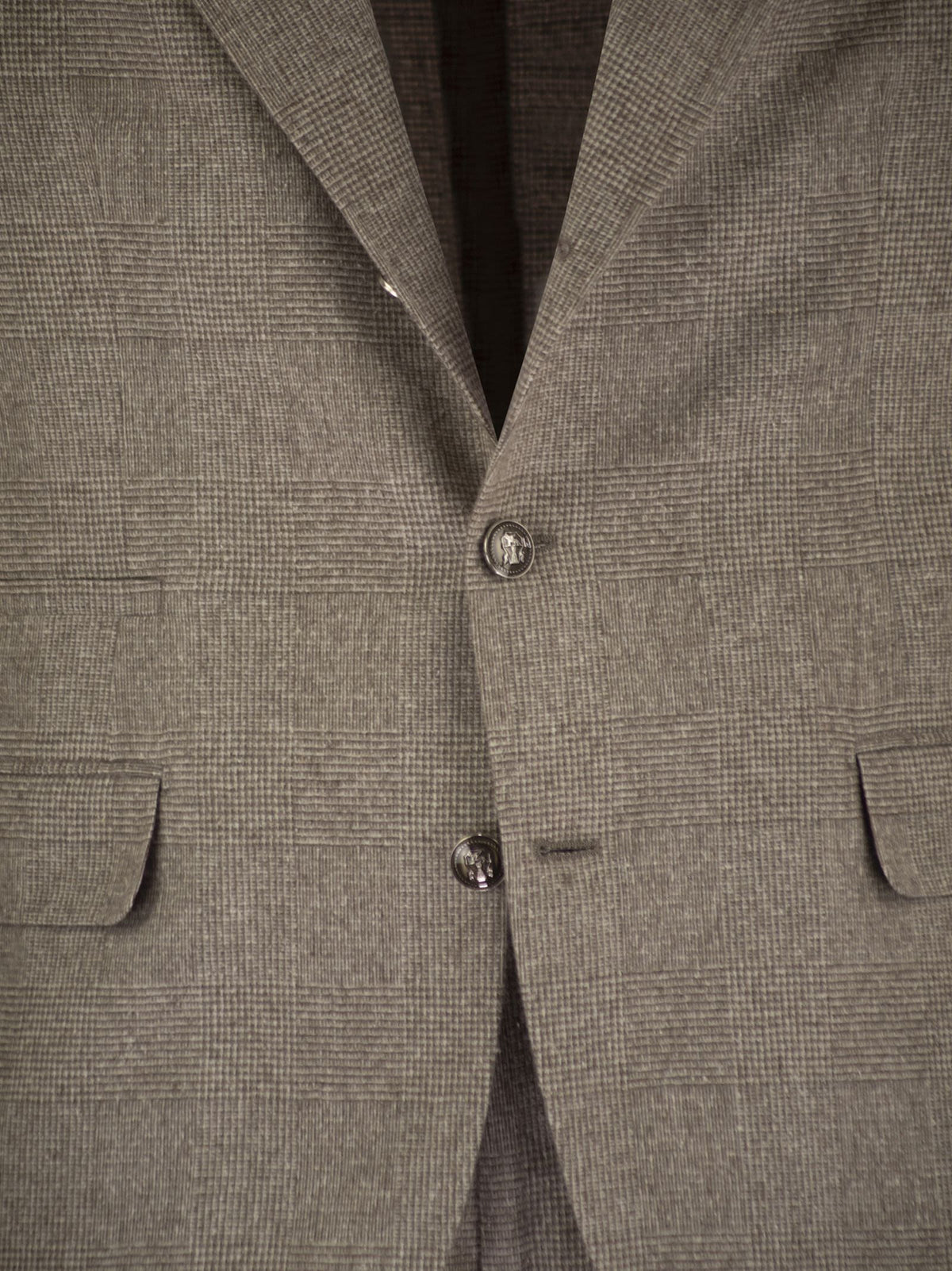 Brunello Cucinelli Men Prince Of Wales Flannel Suit In Silk, Wool And Cashmere
