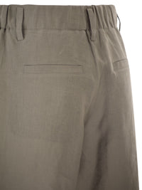 Brunello Cucinelli Women Tailored Linen Bermuda Shorts With Double Pleats
