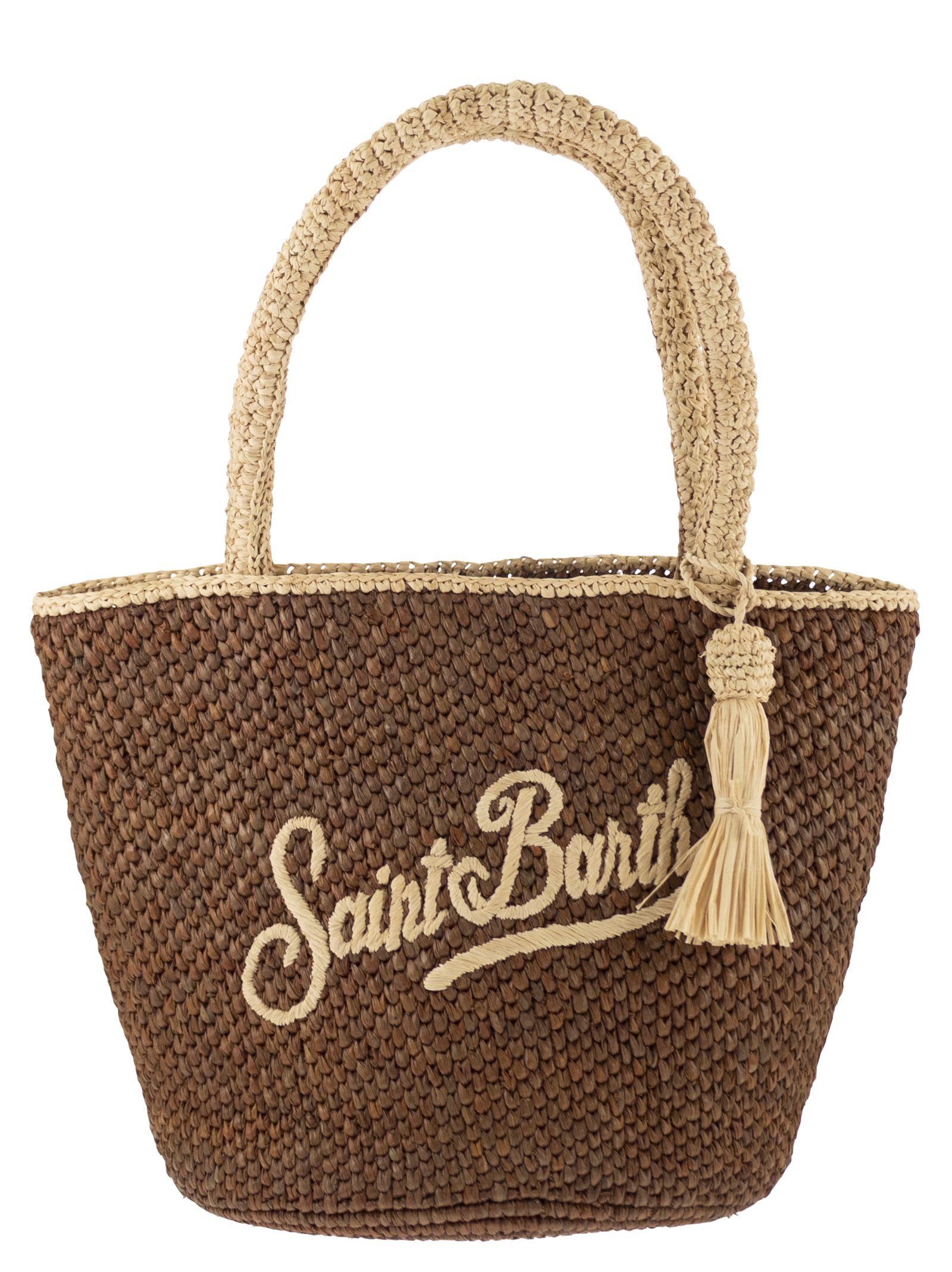 MC2 SAINT BARTH Mc2 Saint Barth Women Woven Raffia Tote Bag With Embroidered Logo