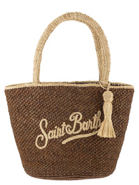 MC2 SAINT BARTH Mc2 Saint Barth Women Woven Raffia Tote Bag With Embroidered Logo