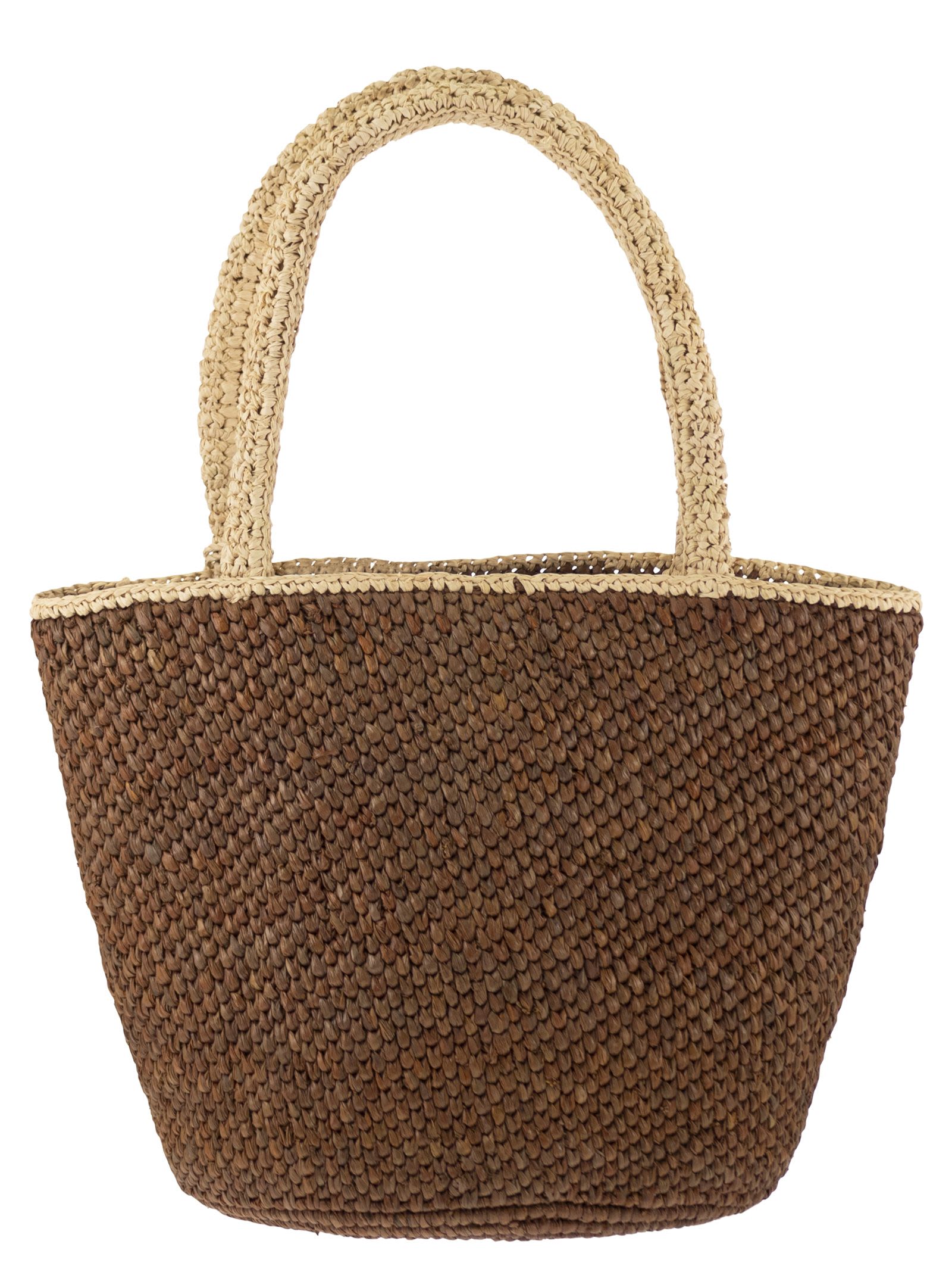 MC2 SAINT BARTH Mc2 Saint Barth Women Woven Raffia Tote Bag With Embroidered Logo