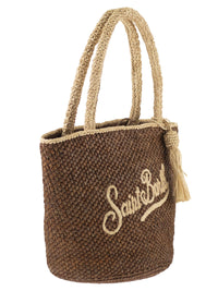 MC2 SAINT BARTH Mc2 Saint Barth Women Woven Raffia Tote Bag With Embroidered Logo