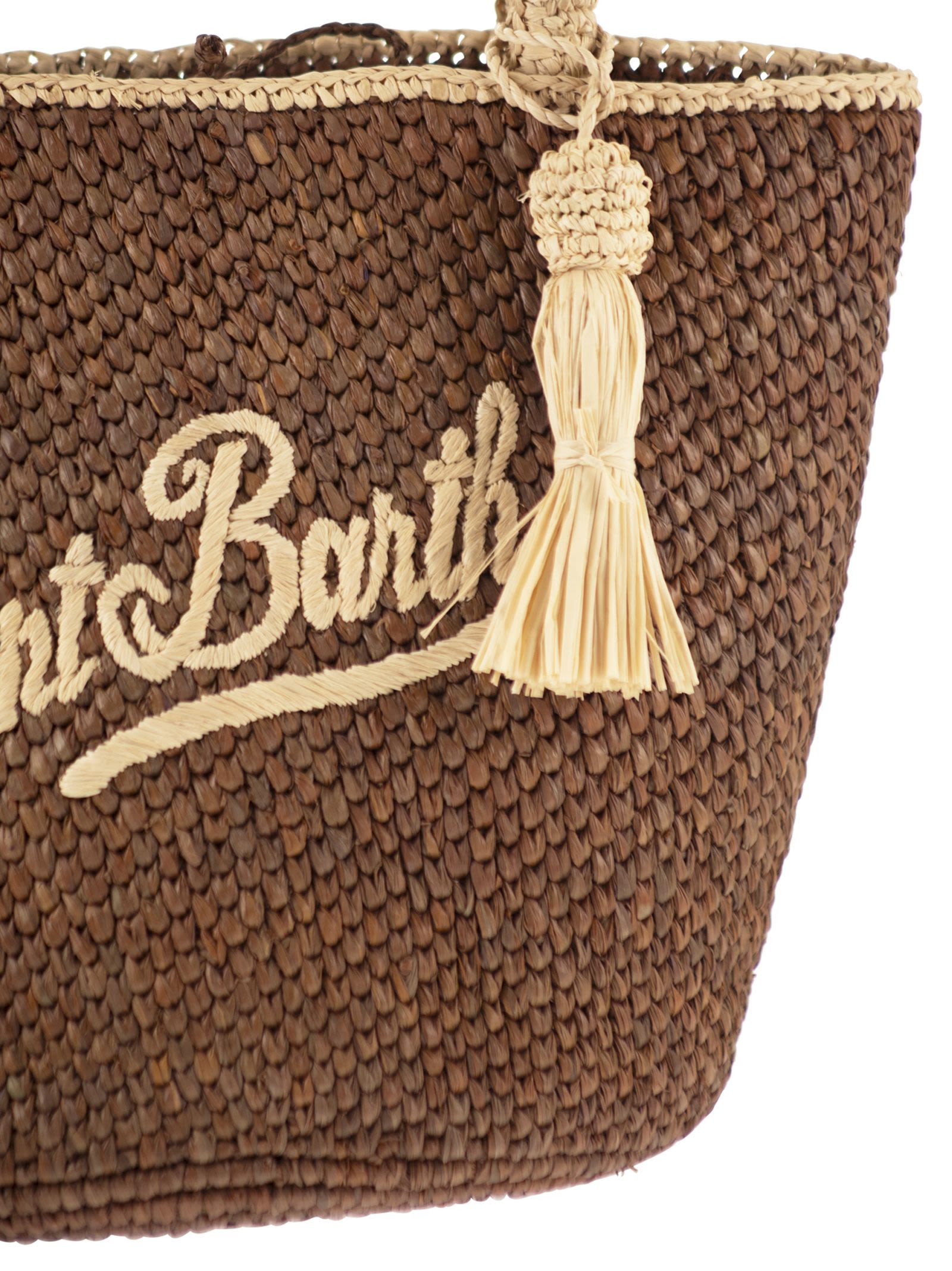 MC2 SAINT BARTH Mc2 Saint Barth Women Woven Raffia Tote Bag With Embroidered Logo