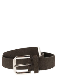 BRUNELLO CUCINELLI Brunello Cucinelli Men Inverted Leather Belt With Square Buckle And Toecap