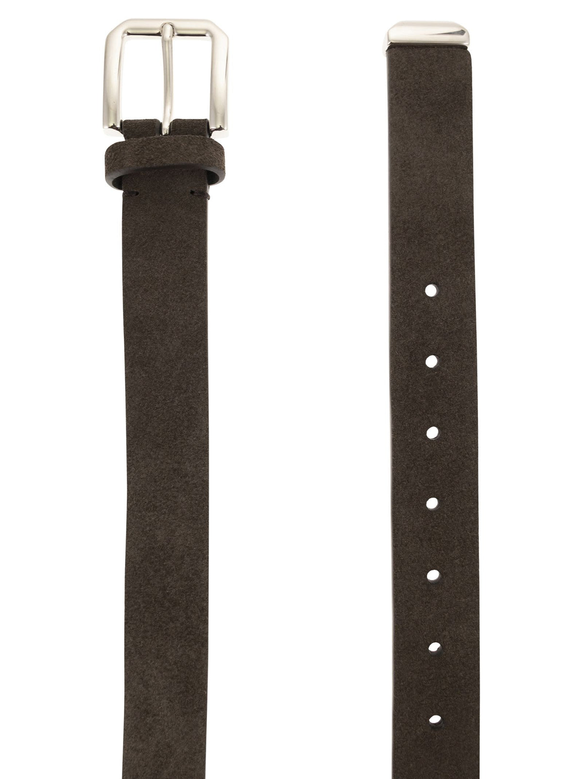 BRUNELLO CUCINELLI Brunello Cucinelli Men Inverted Leather Belt With Square Buckle And Toecap