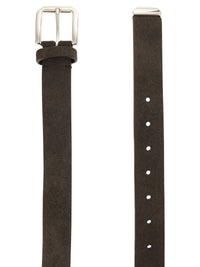 BRUNELLO CUCINELLI Brunello Cucinelli Men Inverted Leather Belt With Square Buckle And Toecap
