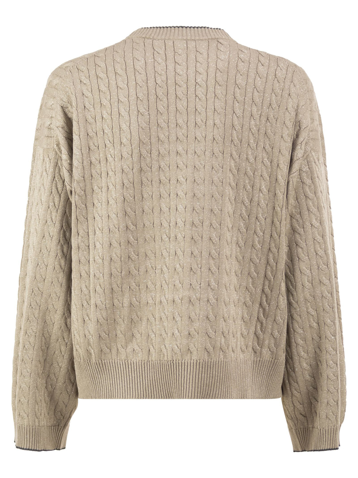 Brunello Cucinelli Women Cable-Knit Crew Neck Jumper With Shimmering Yarn