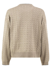 Brunello Cucinelli Women Cable-Knit Crew Neck Jumper With Shimmering Yarn