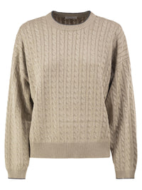 Brunello Cucinelli Women Cable-Knit Crew Neck Jumper With Shimmering Yarn