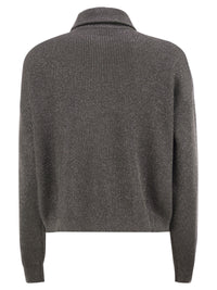 Brunello Cucinelli Women Cotton And Viscose Rib Knit High Collar