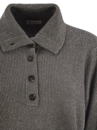 Brunello Cucinelli Women Cotton And Viscose Rib Knit High Collar