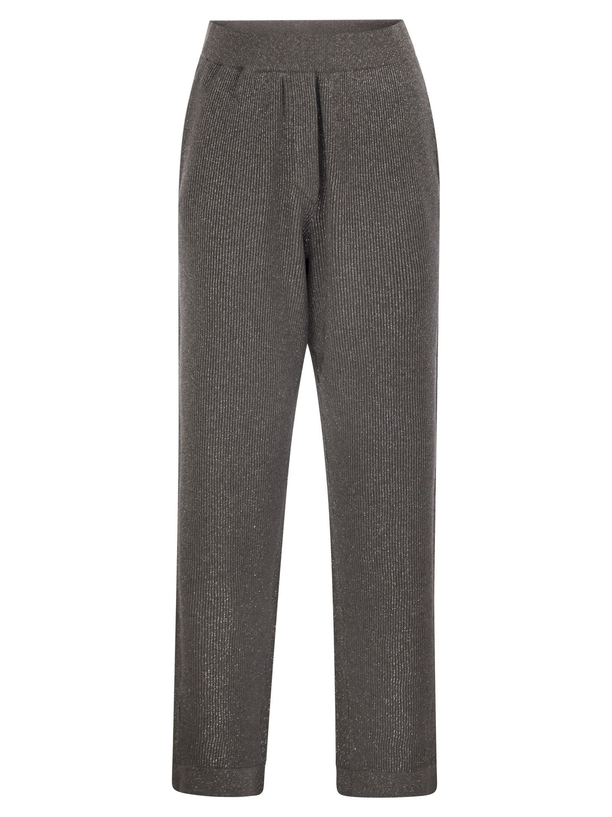 Brunello Cucinelli Women English Rib Cotton And Viscose Pants
