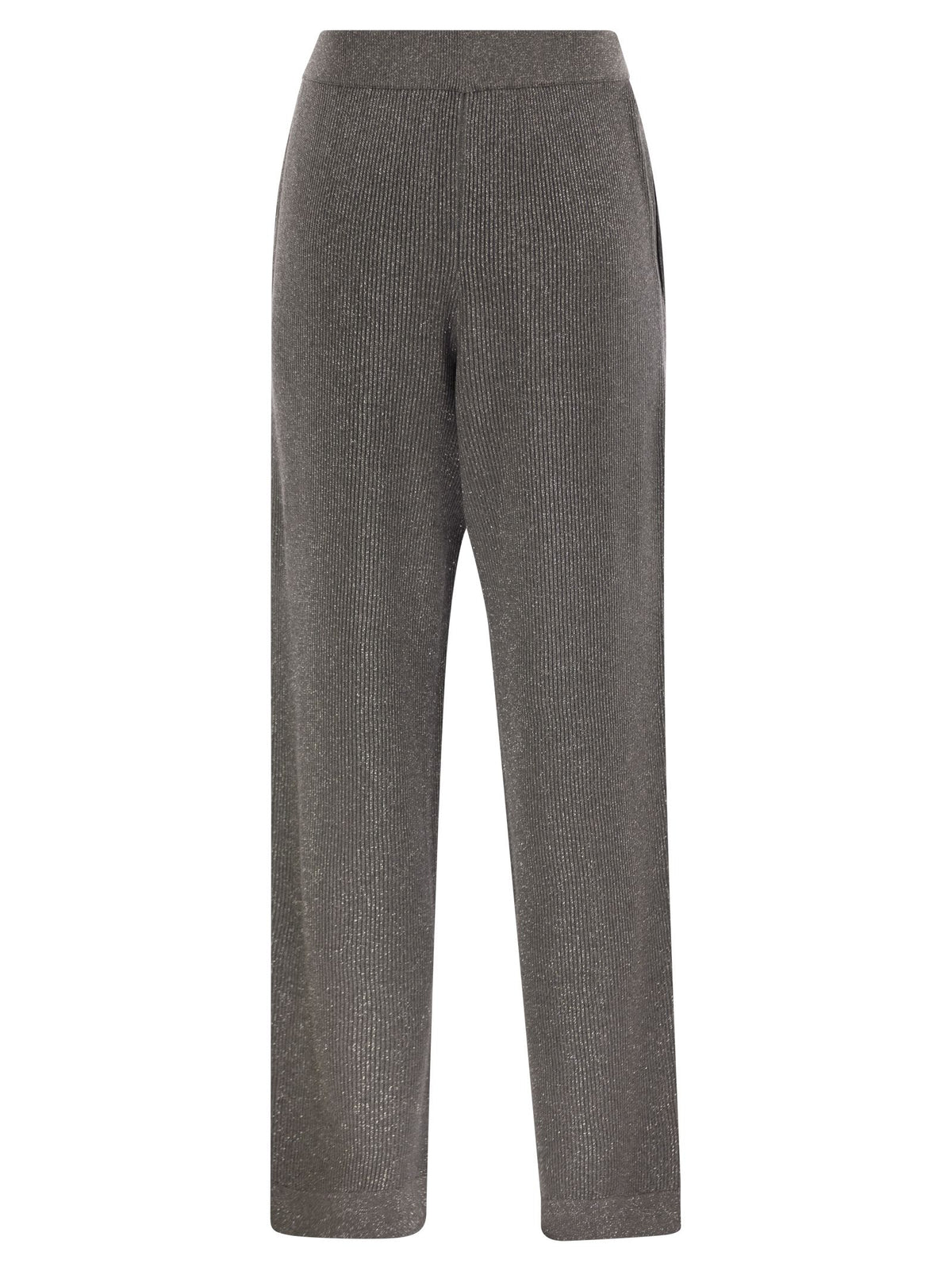 Brunello Cucinelli Women English Rib Cotton And Viscose Pants
