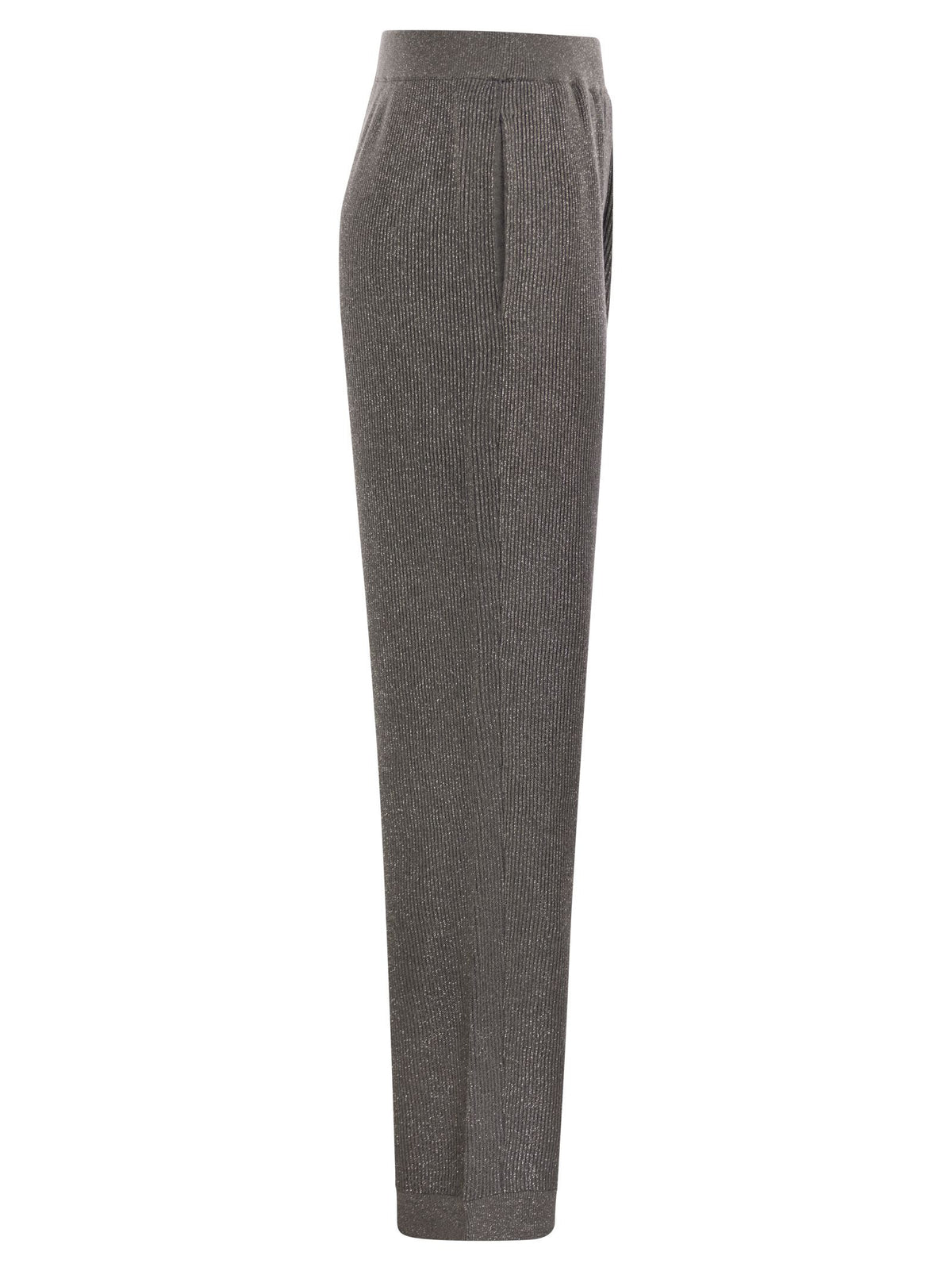 Brunello Cucinelli Women English Rib Cotton And Viscose Pants