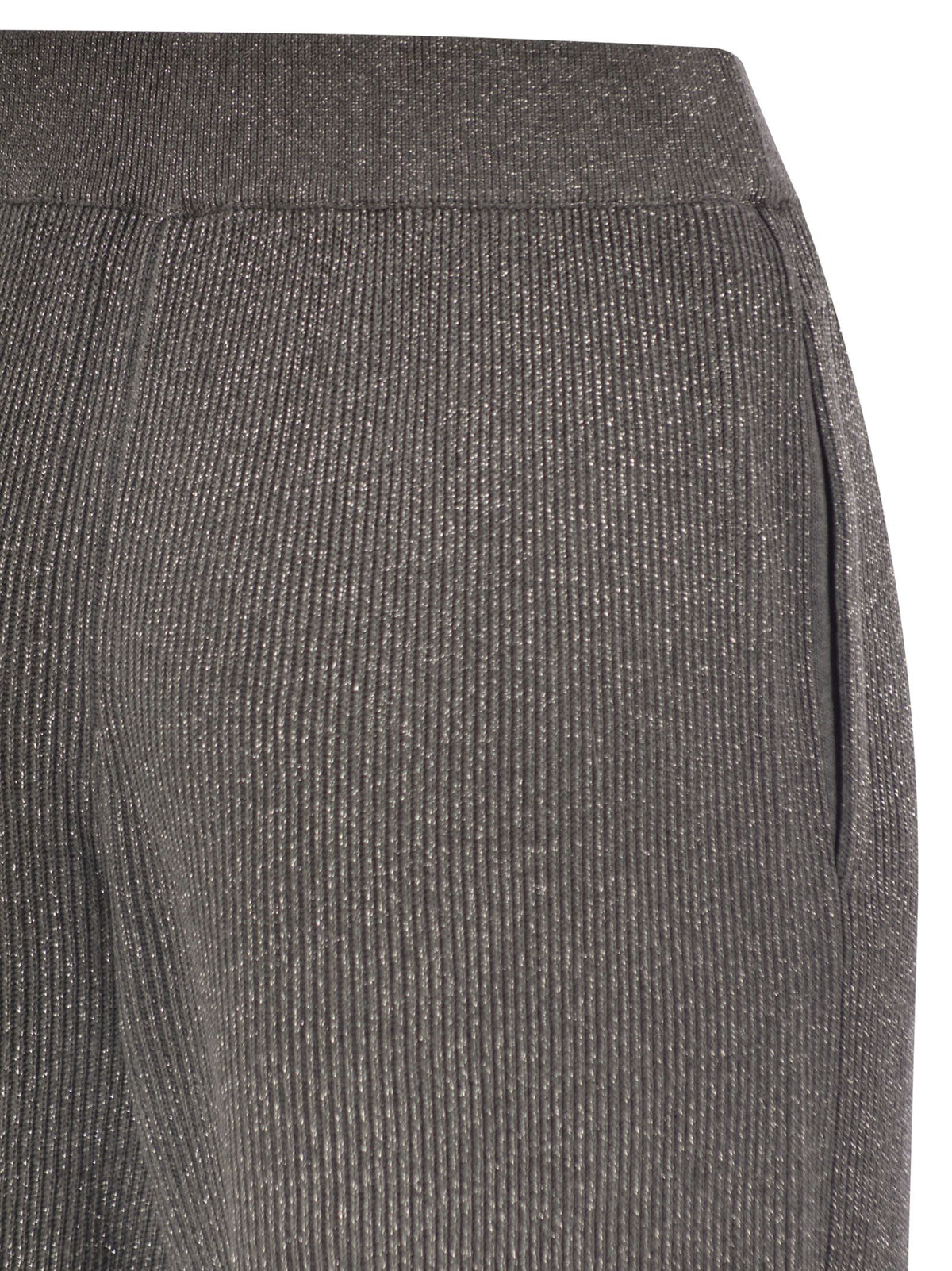 Brunello Cucinelli Women English Rib Cotton And Viscose Pants
