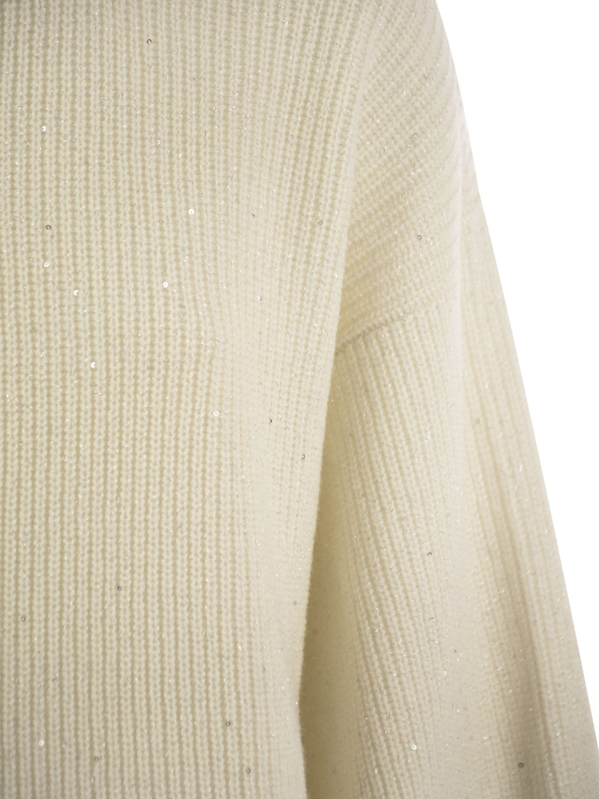 BRUNELLO CUCINELLI Brunello Cucinelli Women Wool And Cashmere Rib Sweater With Sequins