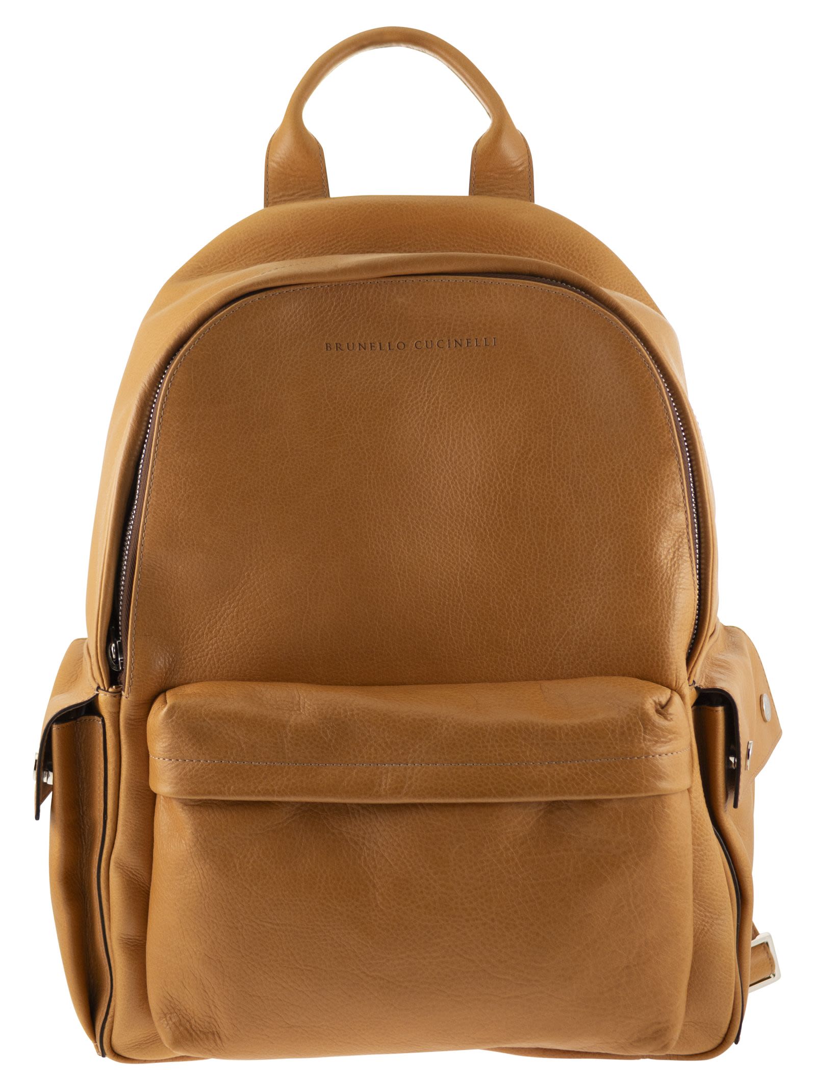 BRUNELLO CUCINELLI Brunello Cucinelli Men Grained Leather Backpack With Patch Pockets