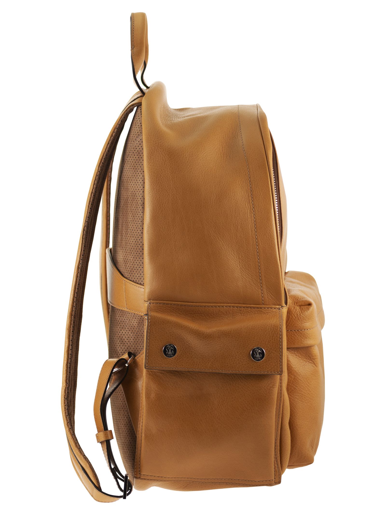BRUNELLO CUCINELLI Brunello Cucinelli Men Grained Leather Backpack With Patch Pockets