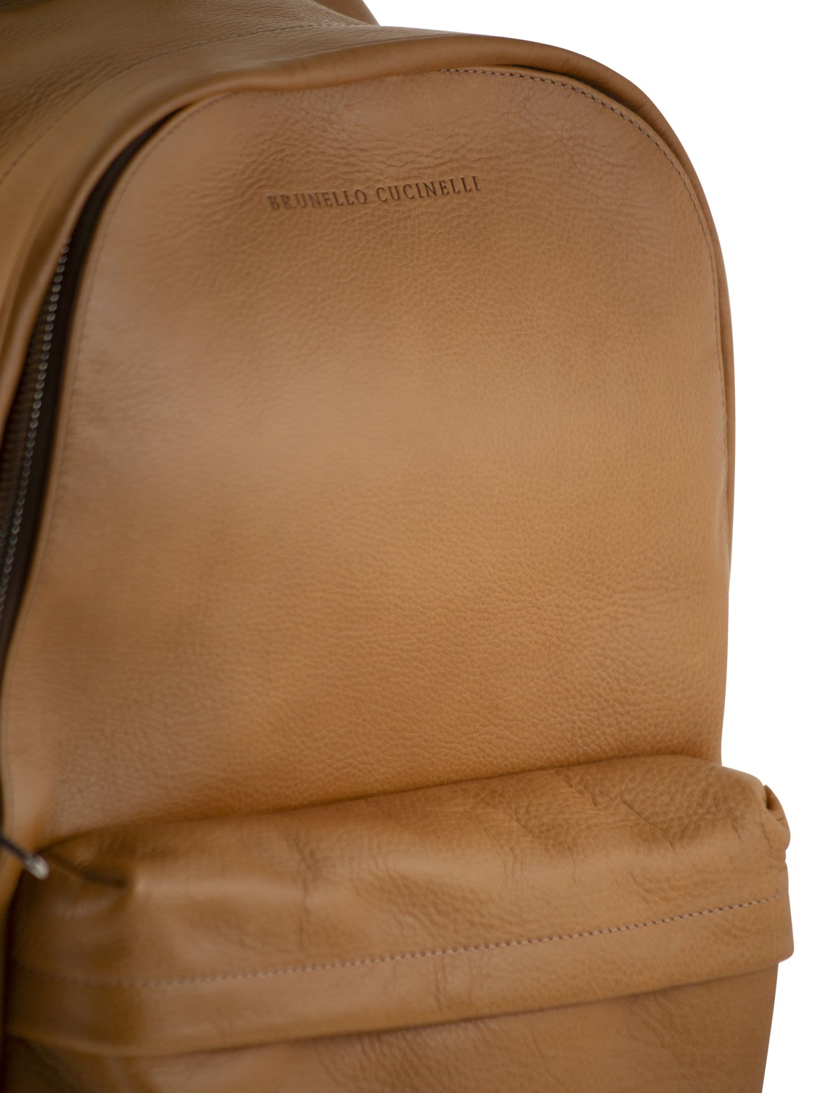 BRUNELLO CUCINELLI Brunello Cucinelli Men Grained Leather Backpack With Patch Pockets