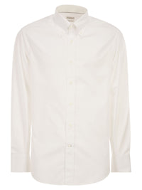 Brunello Cucinelli Men Basic Fit Twill Shirt With Button-Down Collar