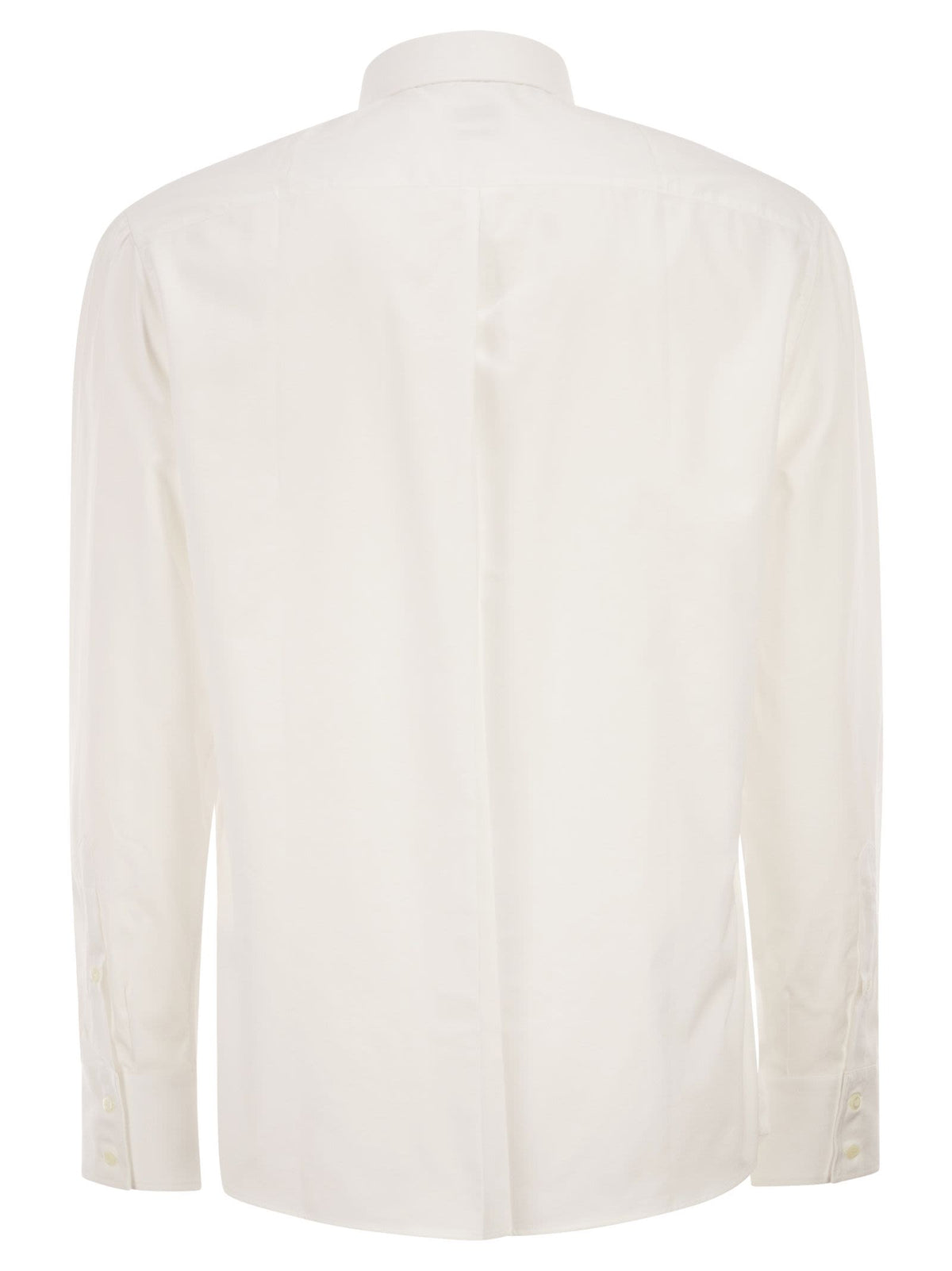 Brunello Cucinelli Men Basic Fit Twill Shirt With Button-Down Collar