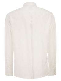 Brunello Cucinelli Men Basic Fit Twill Shirt With Button-Down Collar