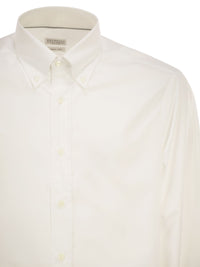 Brunello Cucinelli Men Basic Fit Twill Shirt With Button-Down Collar