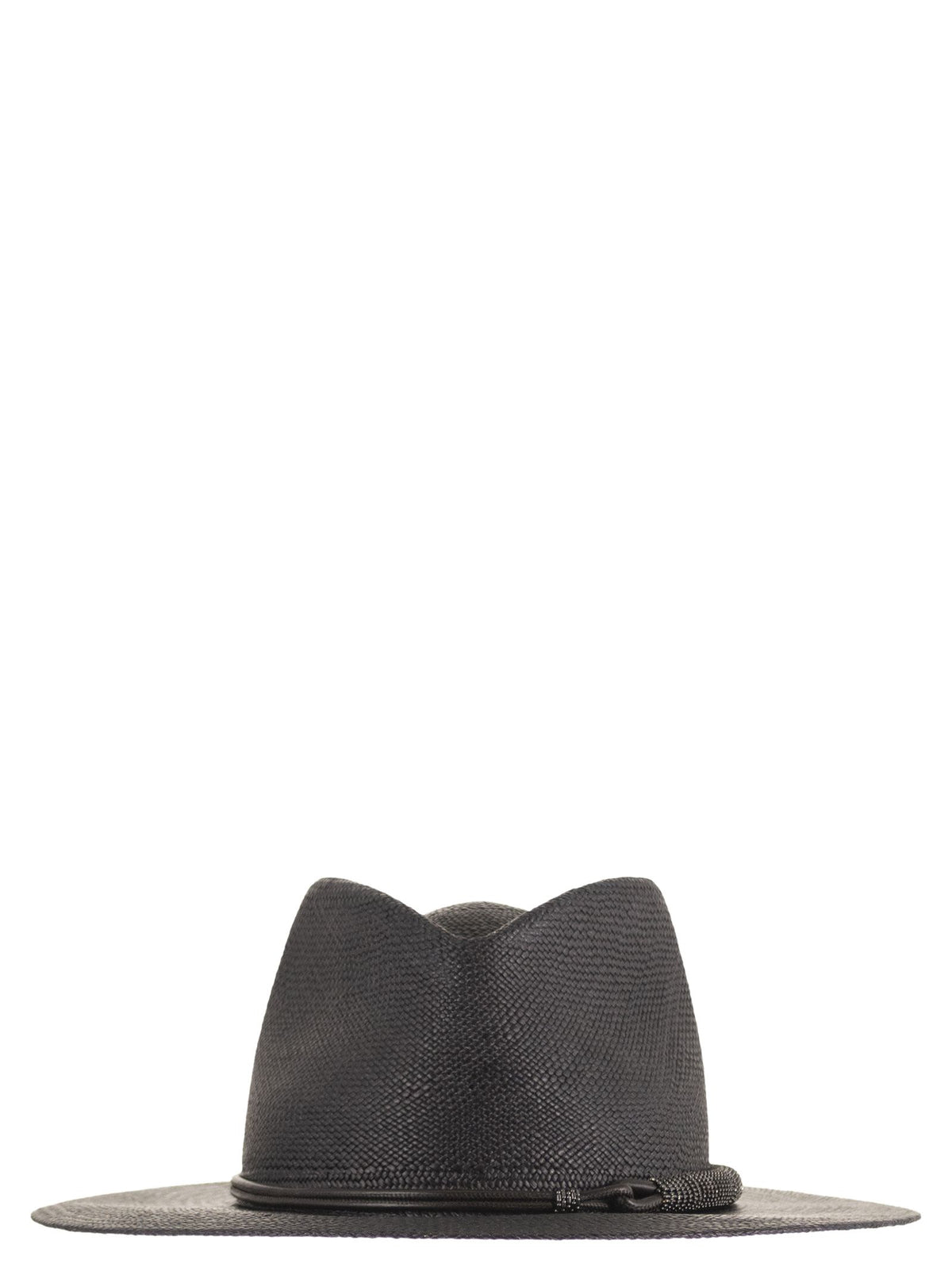Brunello Cucinelli Women Straw Fedora With Precious Leather Band