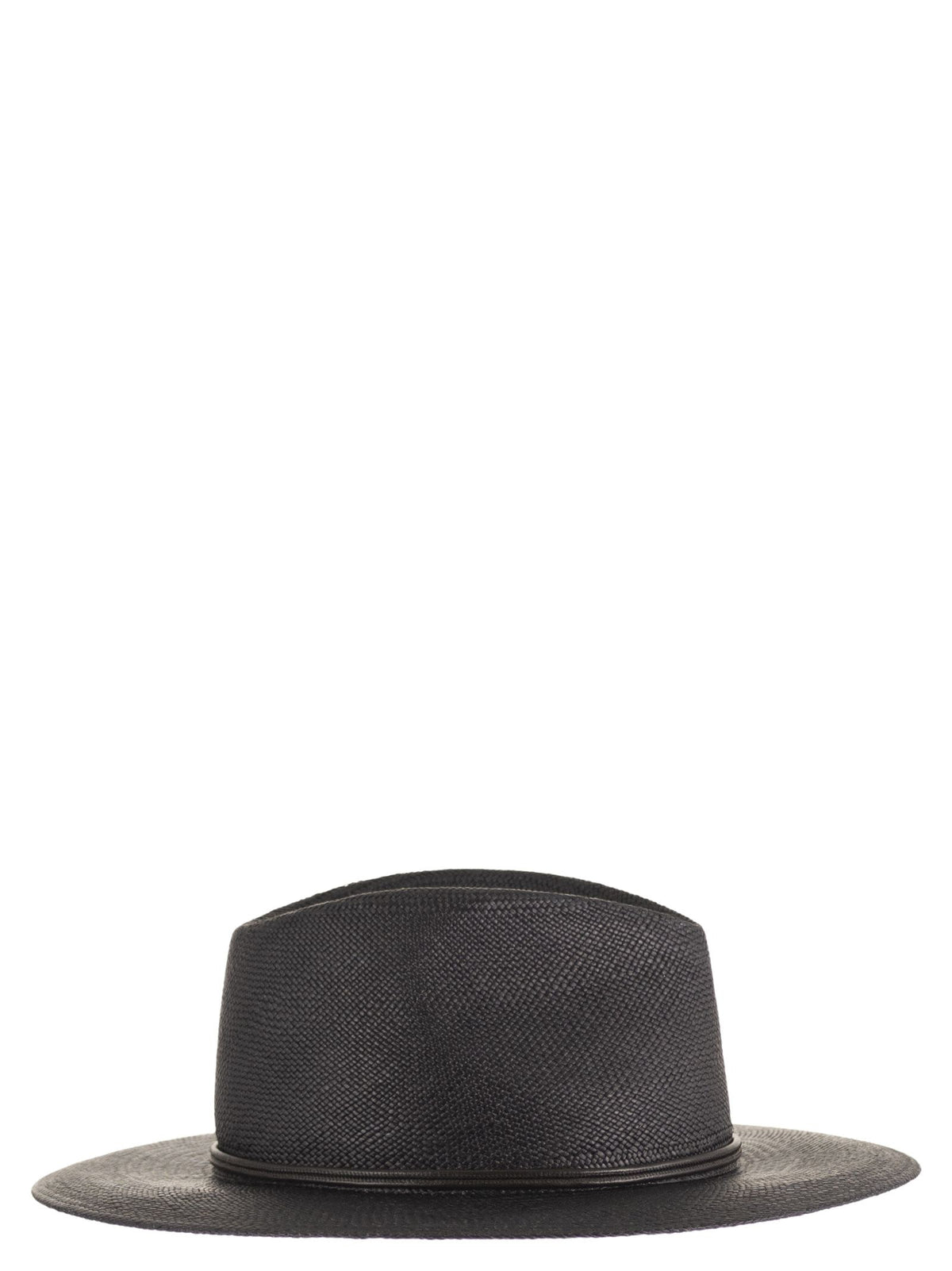 Brunello Cucinelli Women Straw Fedora With Precious Leather Band