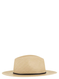 Brunello Cucinelli Women Straw Fedora With Precious Leather Band