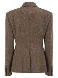 Brunello Cucinelli Women Double-Breasted Tailored Wool Blend Blazer