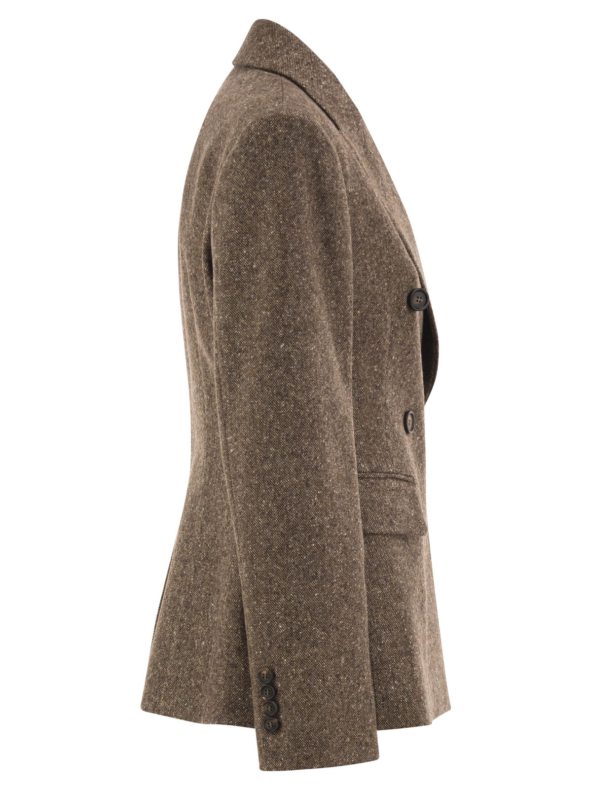 Brunello Cucinelli Women Double-Breasted Tailored Wool Blend Blazer