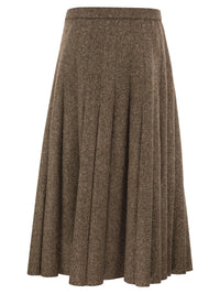 Brunello Cucinelli Women Pleated Wool Midi Skirt