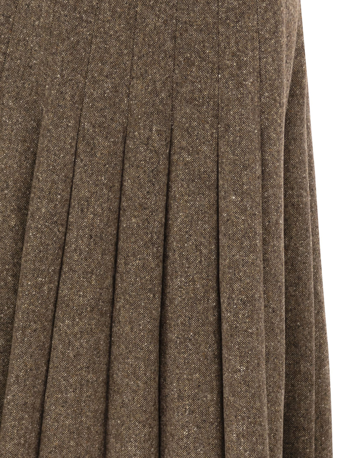 Brunello Cucinelli Women Pleated Wool Midi Skirt