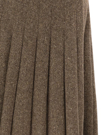 Brunello Cucinelli Women Pleated Wool Midi Skirt