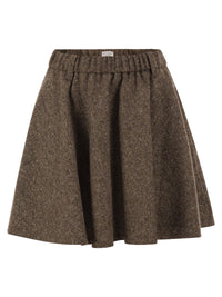 Brunello Cucinelli Women Flared Virgin Wool Blend Skirt
