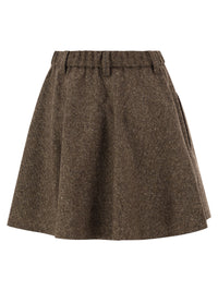 Brunello Cucinelli Women Flared Virgin Wool Blend Skirt