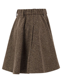 Brunello Cucinelli Women Flared Virgin Wool Blend Skirt