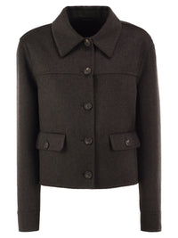 Brunello Cucinelli Women Cropped Cashmere Jacket With Monili Detail At The Back