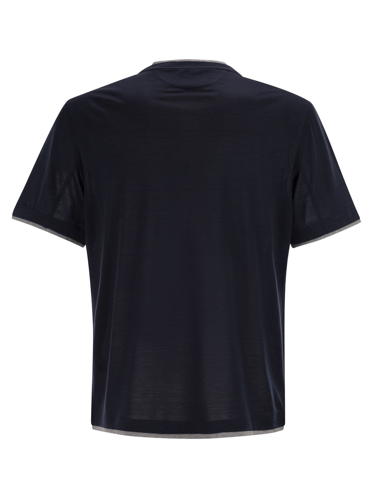 Brunello Cucinelli Men Silk And Cotton T-Shirt