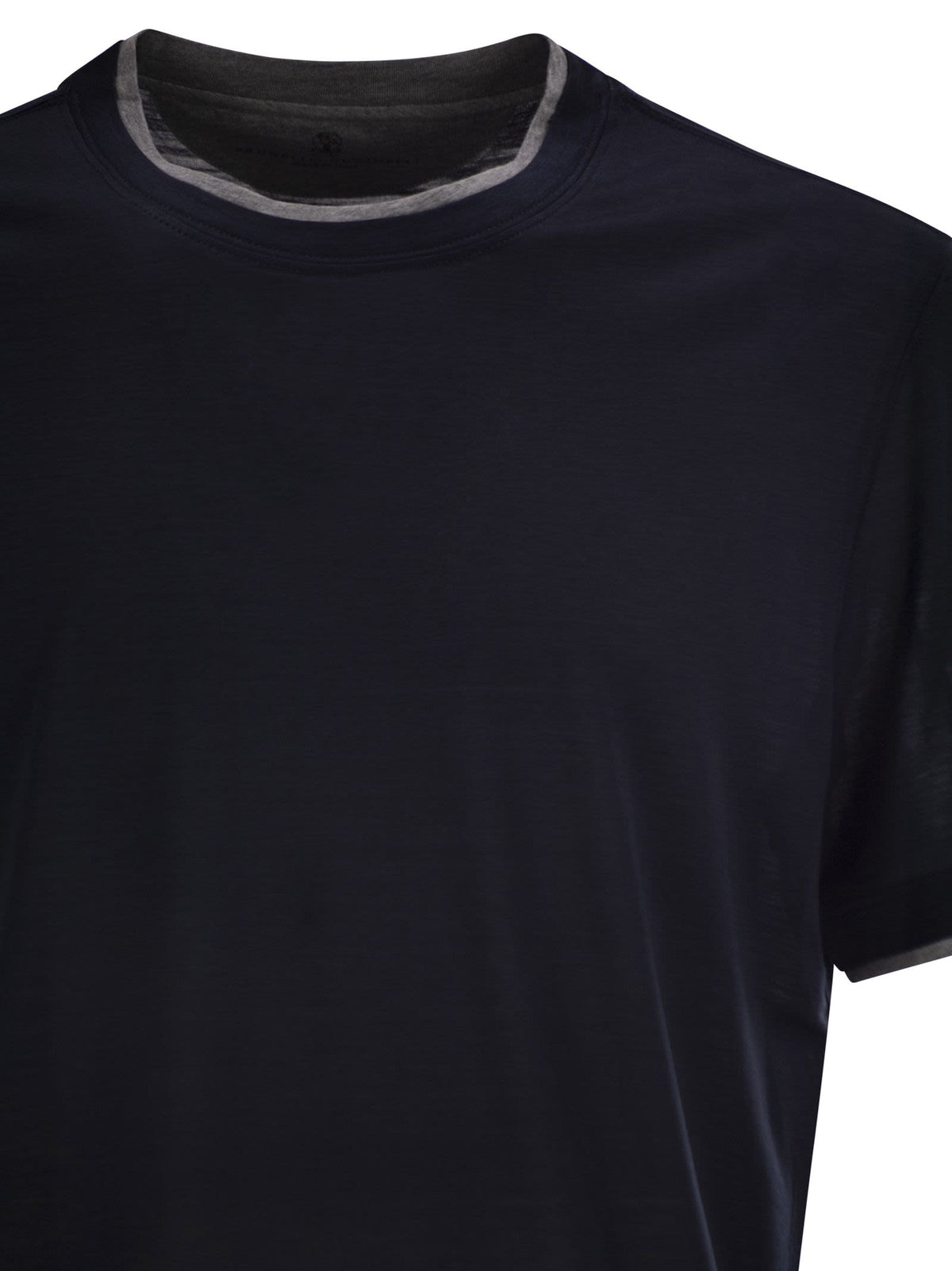 Brunello Cucinelli Men Silk And Cotton T-Shirt