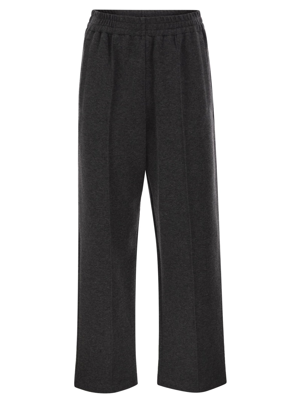 BRUNELLO CUCINELLI Brunello Cucinelli Women Wide-Leg Cotton And Cashmere Jersey Trousers