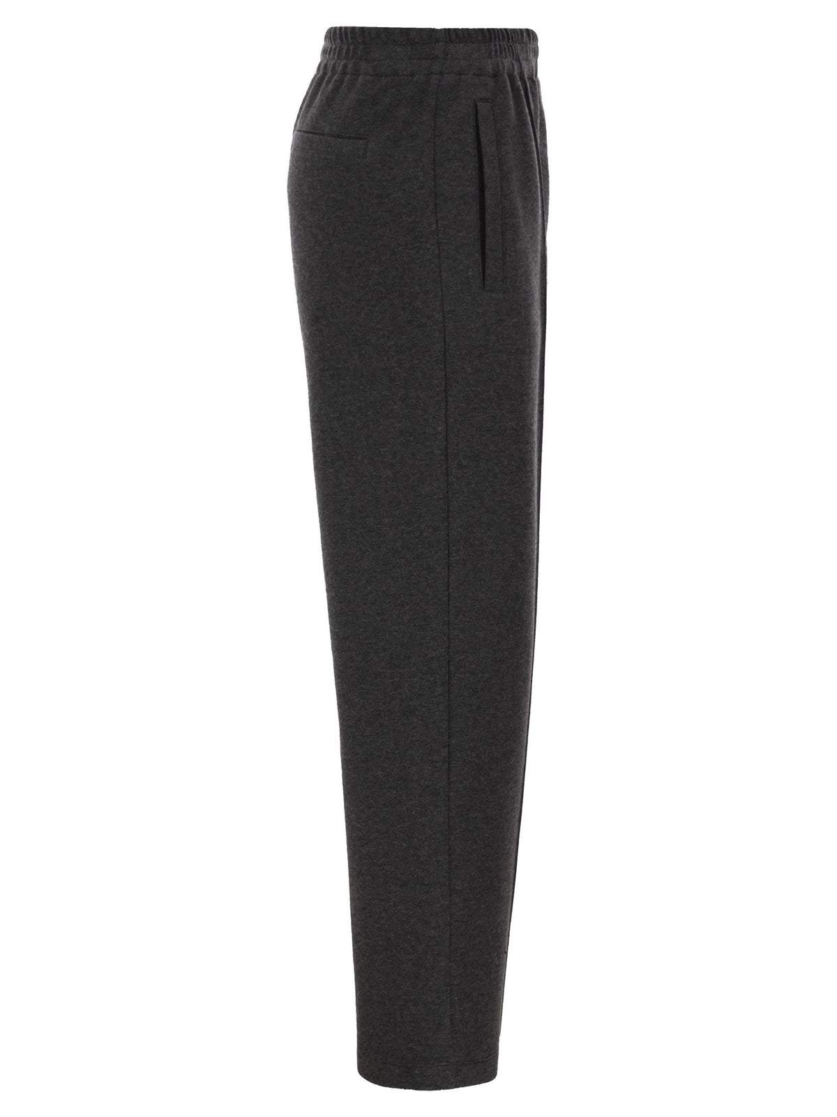BRUNELLO CUCINELLI Brunello Cucinelli Women Wide-Leg Cotton And Cashmere Jersey Trousers