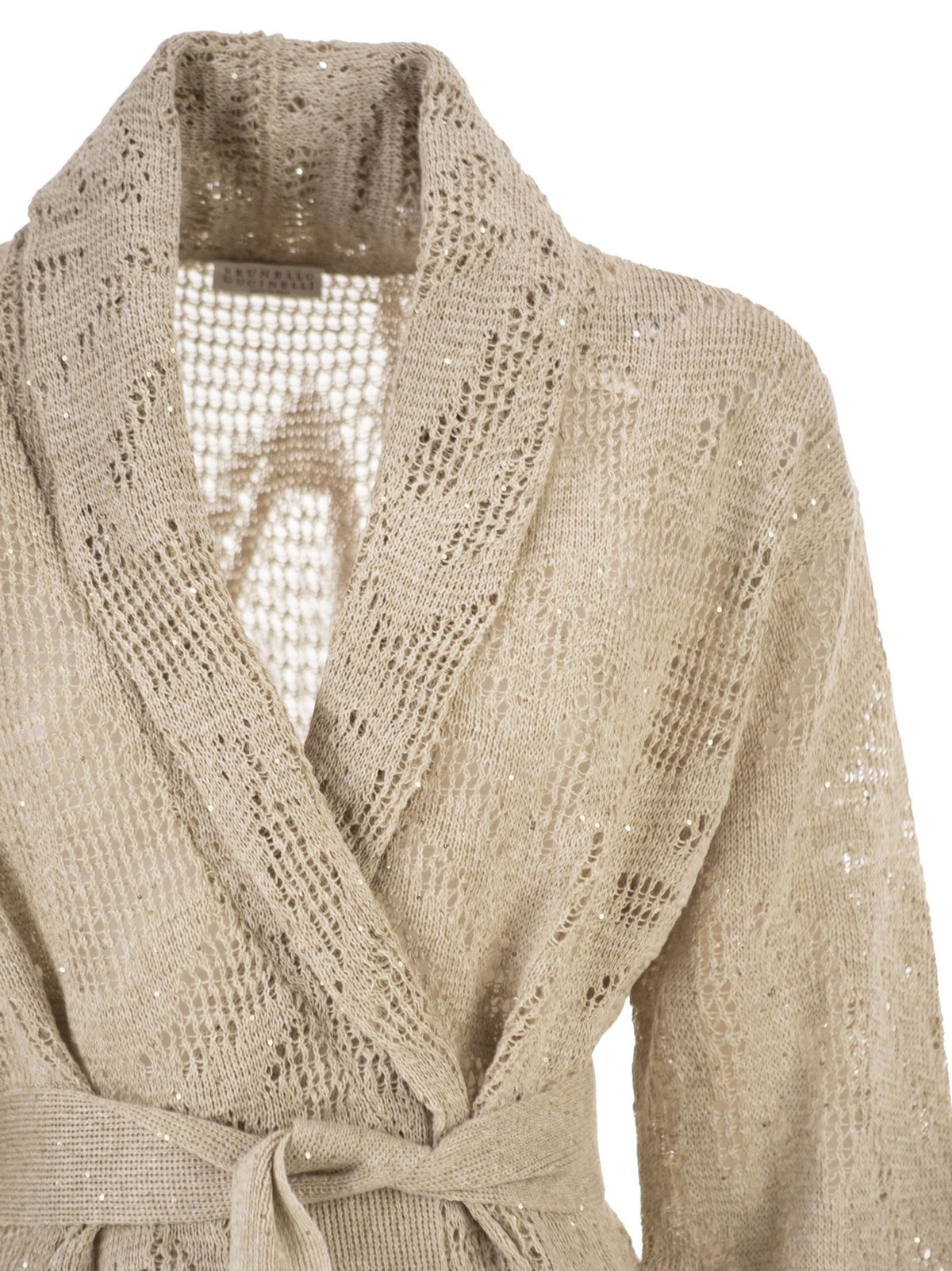 BRUNELLO CUCINELLI Brunello Cucinelli Women Dazzling Water Lilies Cardigan In Linen And Cotton With Belt