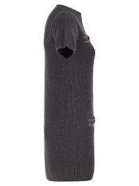 Brunello Cucinelli Women Ribbed Knit Dress With Sequins And Patch Pockets