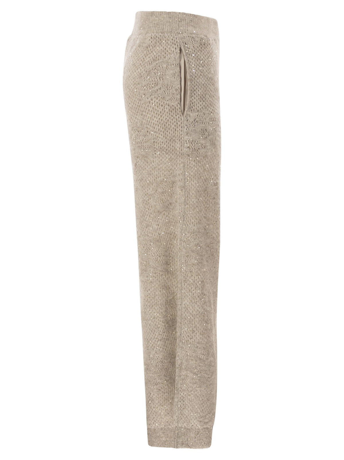 Brunello Cucinelli Women Open-Knit Trousers With Sequins