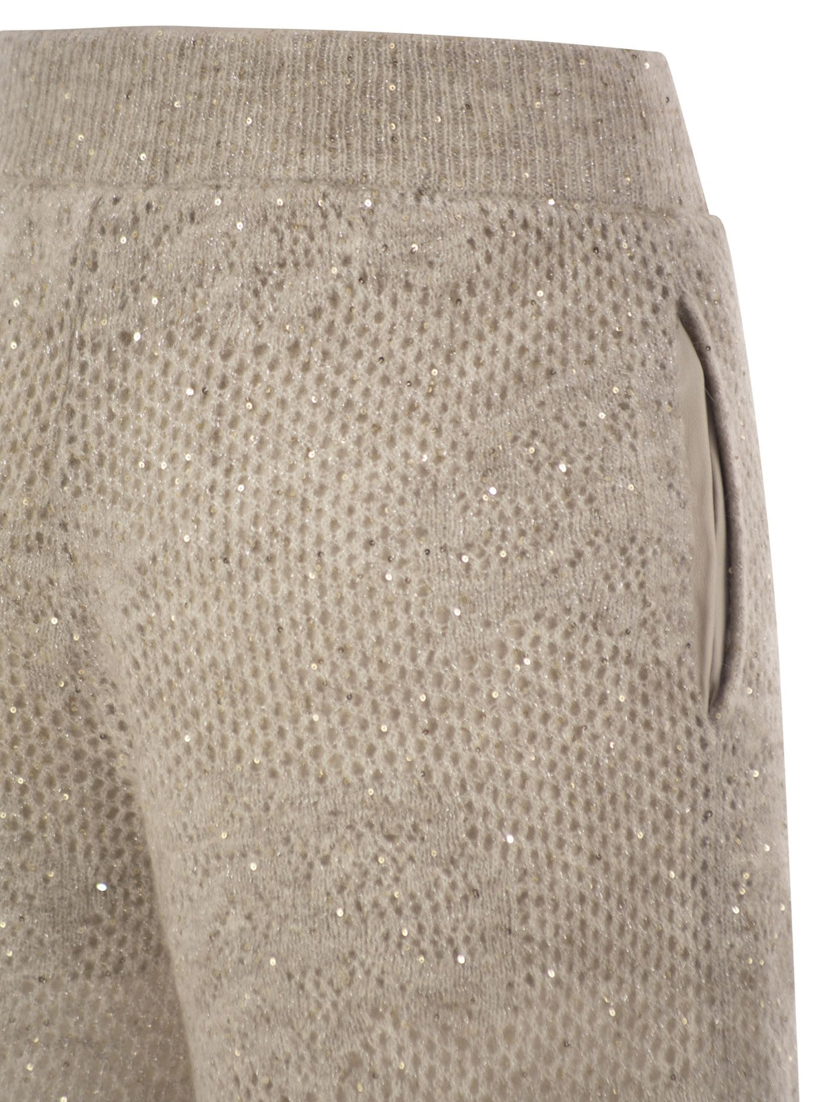 Brunello Cucinelli Women Open-Knit Trousers With Sequins