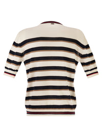 Herno Women Short-Sleeved Striped Cotton Jumper
